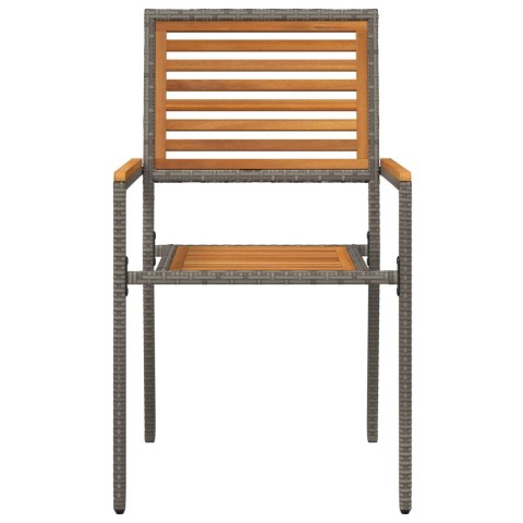 STOŁY OGRODOWE Z PODUSZKAMI 2 SZT. SZARY RATTAN