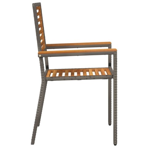 STOŁY OGRODOWE Z PODUSZKAMI 2 SZT. SZARY RATTAN