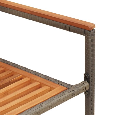 STOŁY OGRODOWE Z PODUSZKAMI 2 SZT. SZARY RATTAN