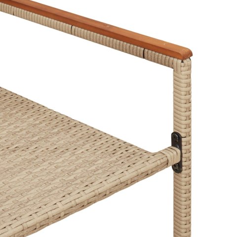 KRZESŁA OGRODOWE SKŁADANE Z PODUSZKAMI 2 SZTUKI BEŻOWY POLY RATTAN