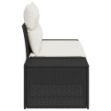 SOFA OGRODOWA 2-OSOBOWA Z PODUSZKAMI CZARNY RATTAN POLIETYLEN