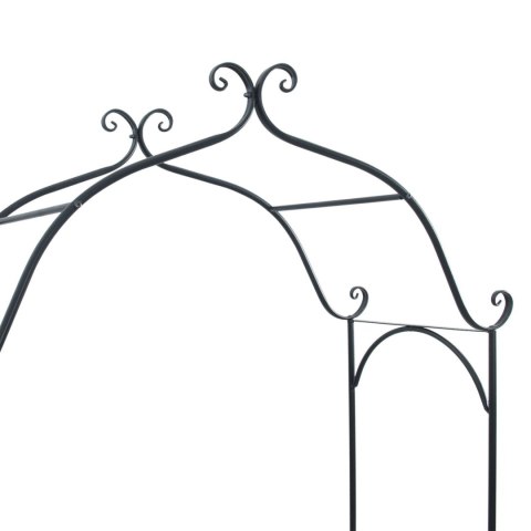 CZARNA ŁAWKA OGRODOWA CZARNA METAL DUŻA DEKORACYJNE WSTAWKI