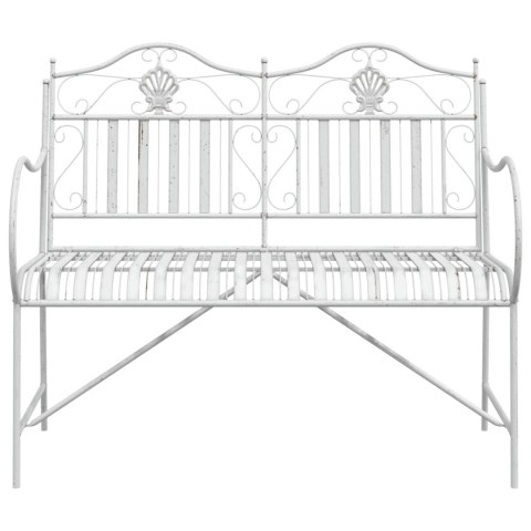 ŁAWKA BIAŁA METAL 103,5X 59X 89CM TRWAŁA ŁAWKA OGRODOWA