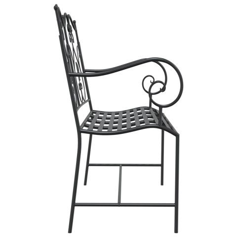 ŁAWKA OGRODOWA CZARNA METALOWA STANDARDOWA TRWAŁA