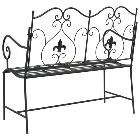 ŁAWKA OGRODOWA CZARNA METALOWA STANDARDOWA TRWAŁA
