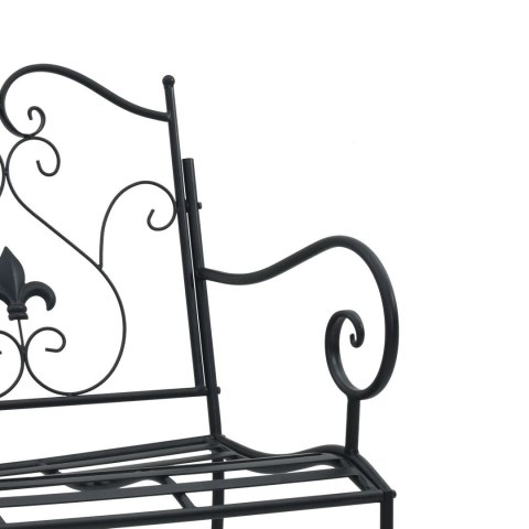 ŁAWKA OGRODOWA CZARNA METALOWA STANDARDOWA TRWAŁA