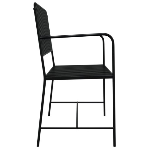 ŁAWKA OGRODOWA CZARNA METALOWA STANDARDOWA TRWAŁA