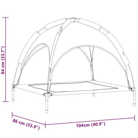 LEGOWISKO DLA PSA Z BALDACHIMEM 86X104X84.5CM OCHRONA PRZED SŁOŃCEM