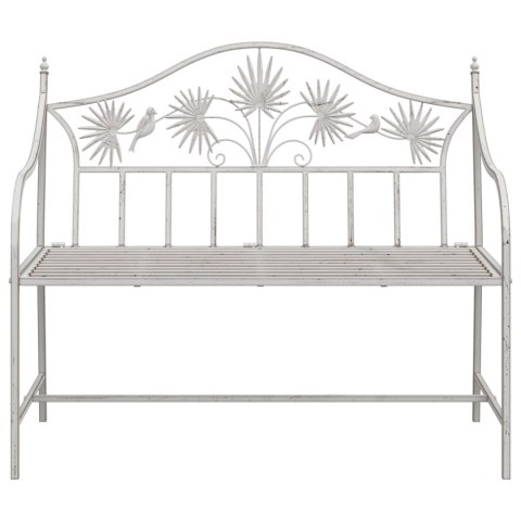 ŁAWKA BIAŁA METALOWA 104X 52,5X 89CM SOLIDNA ŁAWKA OGRODOWA