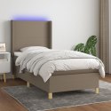ŁÓŻKO KONTYNENTALNE Z MATERACEM TAUPE 90X200CM TKANINA