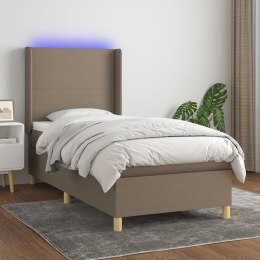 ŁÓŻKO KONTYNENTALNE Z MATERACEM TAUPE 90X200CM TKANINA