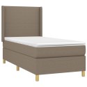 ŁÓŻKO KONTYNENTALNE Z MATERACEM TAUPE 90X200CM TKANINA