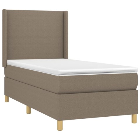 ŁÓŻKO KONTYNENTALNE Z MATERACEM TAUPE 90X200CM TKANINA