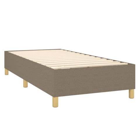 ŁÓŻKO KONTYNENTALNE Z MATERACEM TAUPE 90X200CM TKANINA