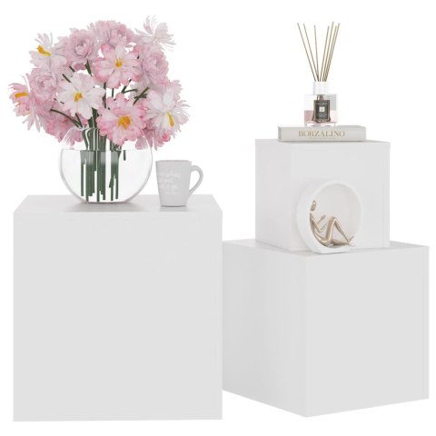 STOLIKI KAWOWE BOCZNE NOWOCZESNE 3 SZT. BIAŁE