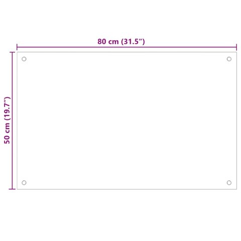 PANEL OCHRONNY DO KUCHNI BIAŁY 80X50CM SZKŁO HARTOWANE