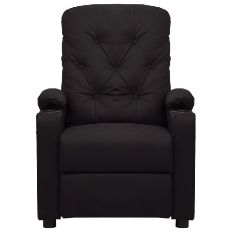 ELEKTRYCZNY FOTEL MASUJĄCY CZARNY SZTUCZNA SKÓRA