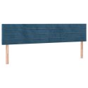 ZAGŁÓWEK DO ŁÓŻKA Z LED CIEMNONIEBIESKI 160X5X78/88CM AKSAMIT