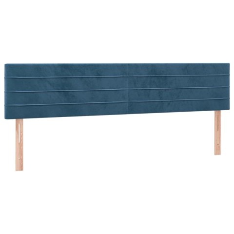 ZAGŁÓWEK DO ŁÓŻKA Z LED CIEMNONIEBIESKI 160X5X78/88CM AKSAMIT