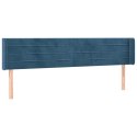 ZAGŁÓWEK DO ŁÓŻKA Z LED CIEMNONIEBIESKI 163X16X78/88CM AKSAMIT
