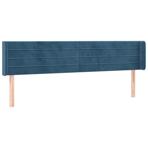 ZAGŁÓWEK DO ŁÓŻKA Z LED CIEMNONIEBIESKI 163X16X78/88CM AKSAMIT