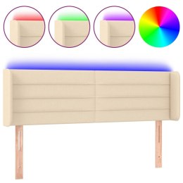 ZAGŁÓWEK DO ŁÓŻKA Z LED KREMOWY 147X16X78/88CM TKANINA