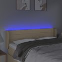 ZAGŁÓWEK DO ŁÓŻKA Z LED KREMOWY 147X16X78/88CM TKANINA