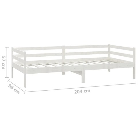 ŁÓŻKO DZIENNE Z MATERACEM 90X200CM BIAŁE DREWNO SOSNOWE
