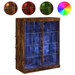 SZAFKA Z OŚWIETLENIEM LED PRZYDYMIONY DĄB 81X37X100CM