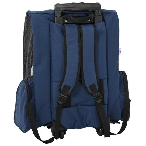 VidaXL Wózek dla zwierząt 3 w 1 Design Niebieski 48x32x57 cm Tkanina Oxford