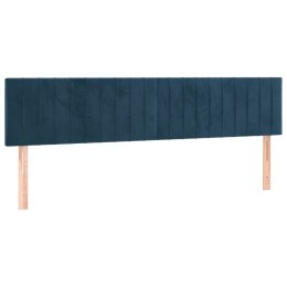 ZAGŁÓWKI DO ŁÓŻKA 2 SZT CIEMNONIEBIESKI 80X5X78/88CM AKSAMIT