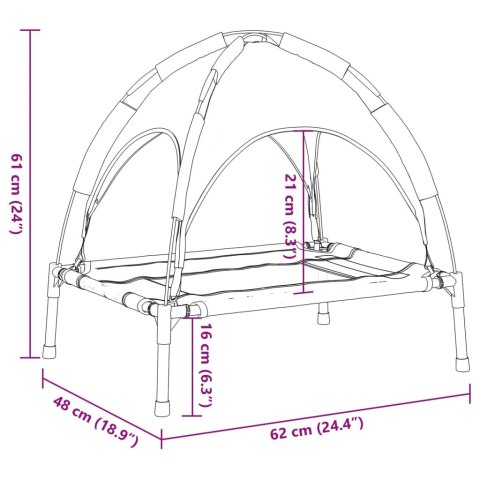 LEGOWISKO DLA PSA DO 11KG Z BALDACHIMEM 62X48X61CM OCHRONA PRZED SŁOŃCEM