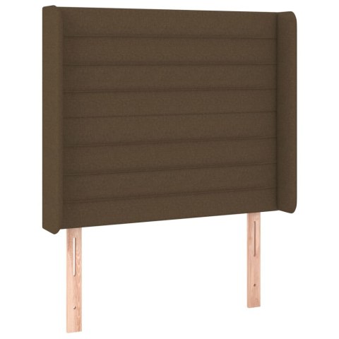ŁÓŻKO KONTYNENTALNE Z MATERACEM BRĄZOWE 80X200CM TKANINA