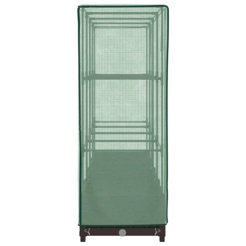 PODWYŻSZONA DONICA ZE SZKLARNIĄ WYGLĄD RATTANU 160X40X123CM