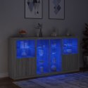 SZAFKA Z OŚWIETLENIEM LED SZARY DĄB SONOMA 202X37X100CM