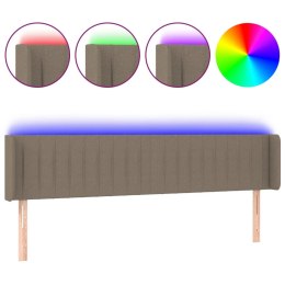 VidaXL Zagłówek do łóżka z LED, taupe, 163x16x78/88 cm, tkanina