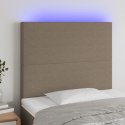 ZAGŁÓWEK DO ŁÓŻKA Z LED TAUPE 90X5X118/128CM TKANINA