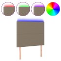 ZAGŁÓWEK DO ŁÓŻKA Z LED TAUPE 90X5X118/128CM TKANINA