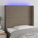 ZAGŁÓWEK DO ŁÓŻKA Z LED TAUPE 93X16X118/128CM TKANINA