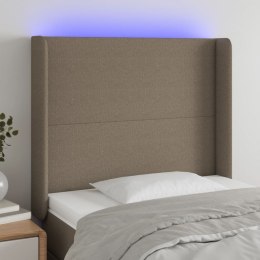 ZAGŁÓWEK DO ŁÓŻKA Z LED TAUPE 93X16X118/128CM TKANINA