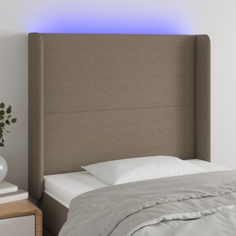 ZAGŁÓWEK DO ŁÓŻKA Z LED TAUPE 93X16X118/128CM TKANINA