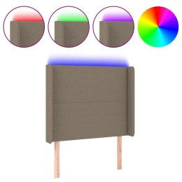 ZAGŁÓWEK DO ŁÓŻKA Z LED TAUPE 93X16X118/128CM TKANINA
