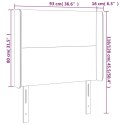 ZAGŁÓWEK DO ŁÓŻKA Z LED TAUPE 93X16X118/128CM TKANINA