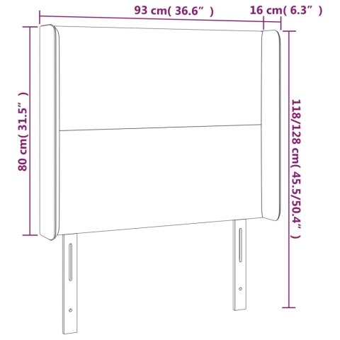ZAGŁÓWEK DO ŁÓŻKA Z LED TAUPE 93X16X118/128CM TKANINA