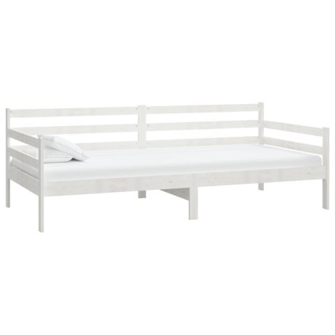 ŁÓŻKO DZIENNE Z MATERACEM 90X200CM BIAŁE DREWNO SOSNOWE