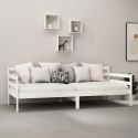 ŁÓŻKO DZIENNE Z MATERACEM 90X200CM BIAŁE DREWNO SOSNOWE