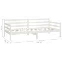 ŁÓŻKO DZIENNE Z MATERACEM 90X200CM BIAŁE DREWNO SOSNOWE