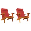 VidaXL Poduszki na krzesła Adirondack, 2 szt, czerwone, tkanina Oxford