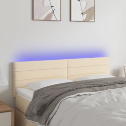 ZAGŁÓWEK DO ŁÓŻKA Z LED KREMOWY 144X5X78/88CM TKANINA