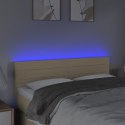 ZAGŁÓWEK DO ŁÓŻKA Z LED KREMOWY 144X5X78/88CM TKANINA